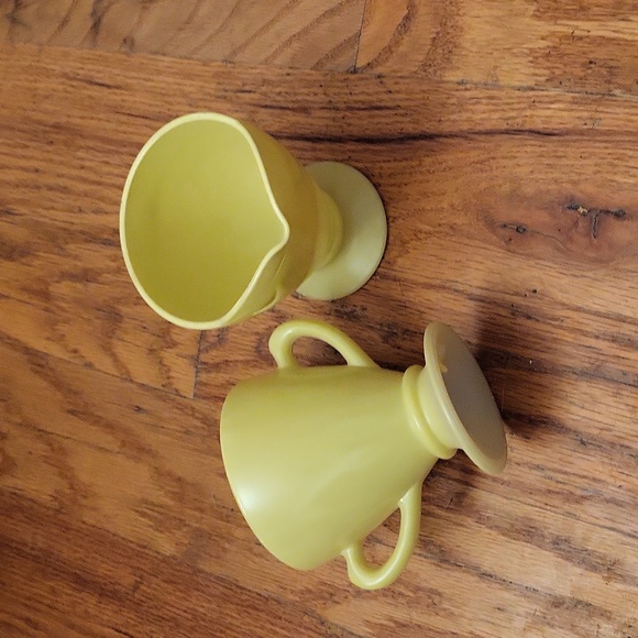 Hazel Atlas Moderntone Platonite Lemon Yellow Milk Glass VTG MCM SugarCreamer30s - Picture 3 of 6